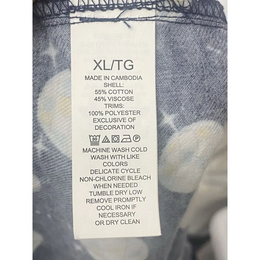 Kate Spade‎ New York Womens Flannel Long Notch PJ Set KS92573 Size XL